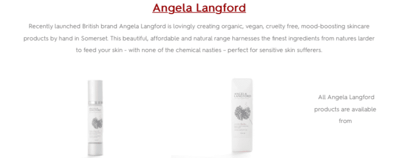 Lucy Meclklenburgh Christmas Gift Guide recommends Angela Langford Skincare